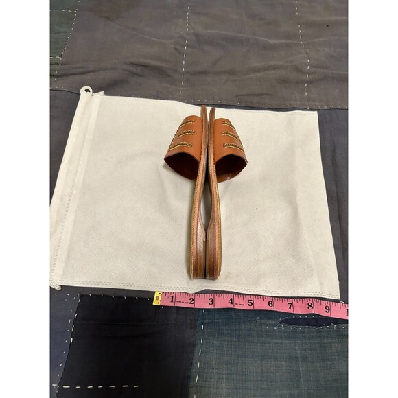 Rene Caovilla Brown Slide Heels with Silver Accents - Picture 4 of 5